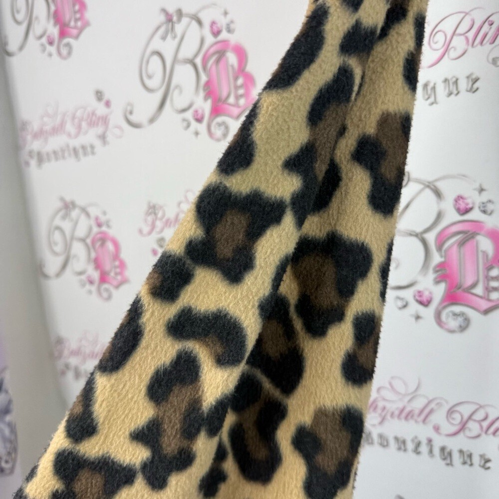 Old Navy scarf scarve tassel cheetah Leopard Print Scarf - Black and Tan - Picture 4 of 9